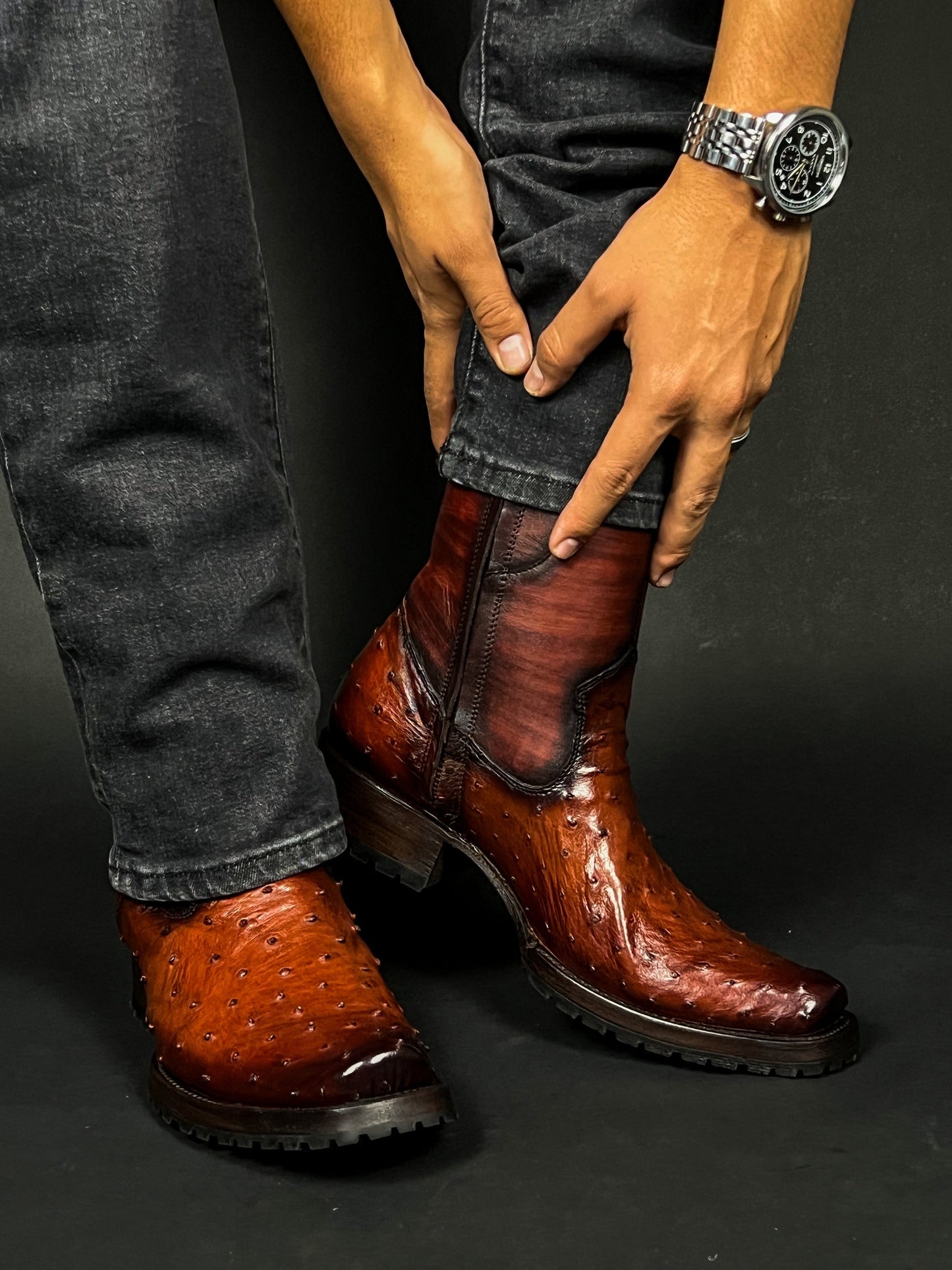 Classic Long Woodgrain Cowboy Boots