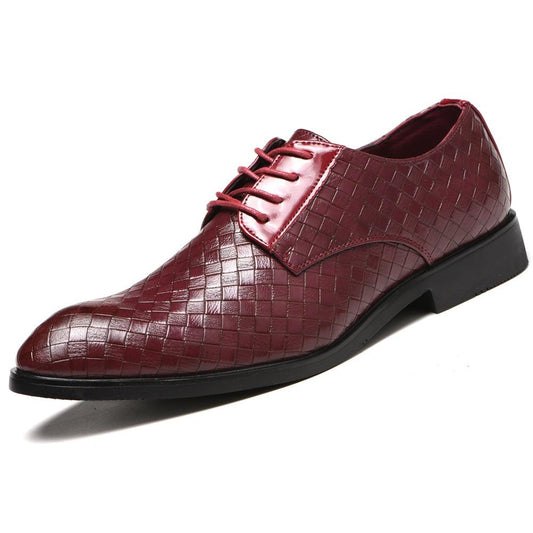 Classic Woven Leather Lace-Up Shoes