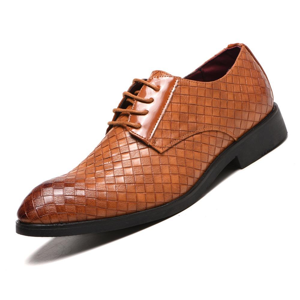 Classic Woven Leather Lace-Up Shoes