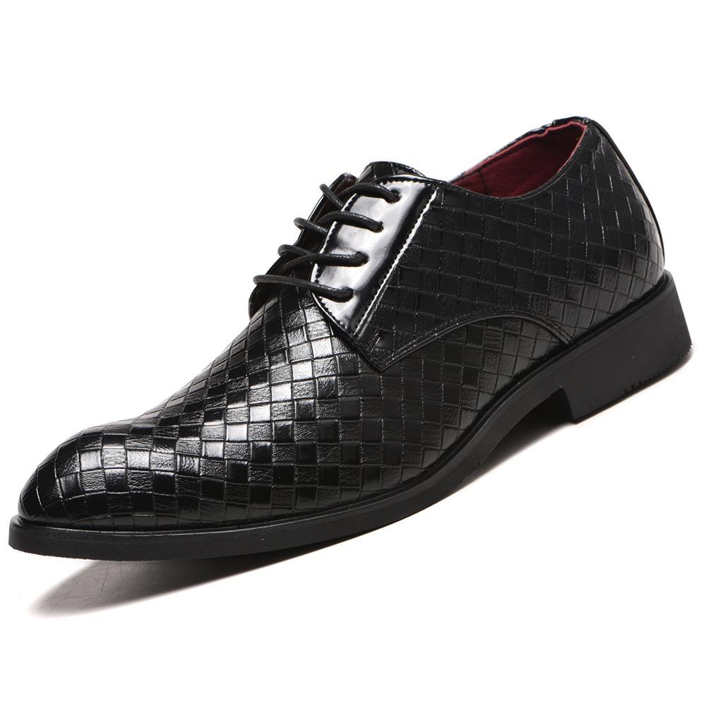 Classic Woven Leather Lace-Up Shoes